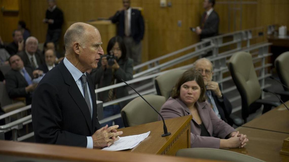 Gov. Jerry Brown speaks about his pension reform plan as it gets a second look from a two-house legislative committee on public pensions. Brown on Friday appointed 33 superior court judges in California.