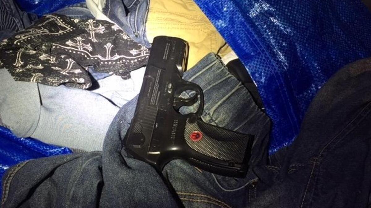 A pellet gun found in the suspects’ car in Davis.