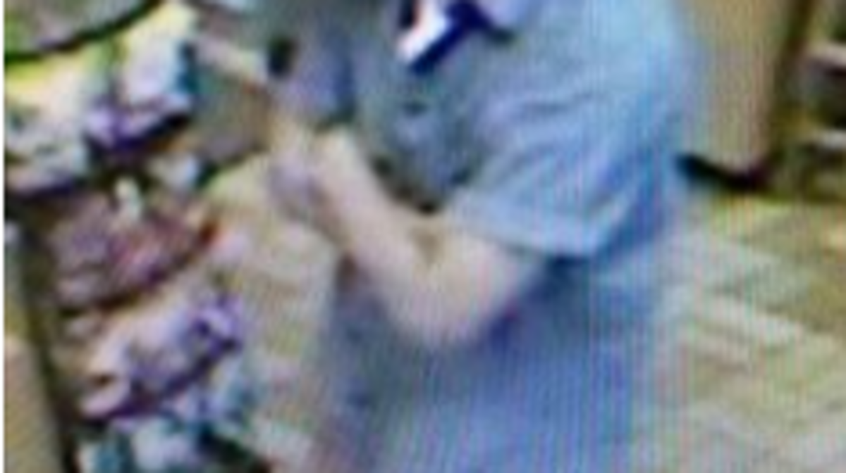 A surveillance photo shows a man sought in connection with sandwich shop robberies in Granite Bay and Colfax.