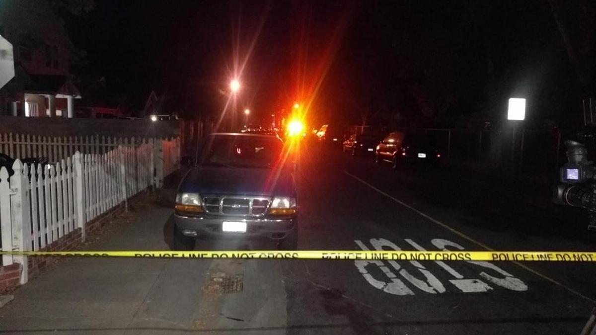Scene of Oak Park shooting Wednesday night.
