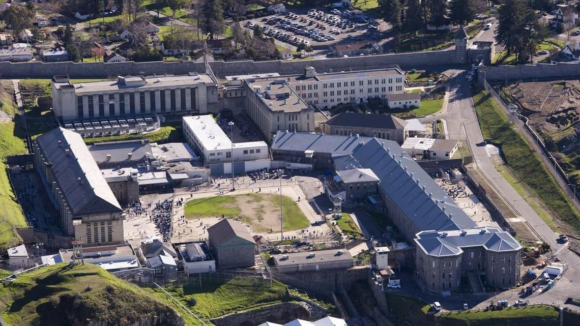 FILE -- Aerial view of Folsom State Prison in California.