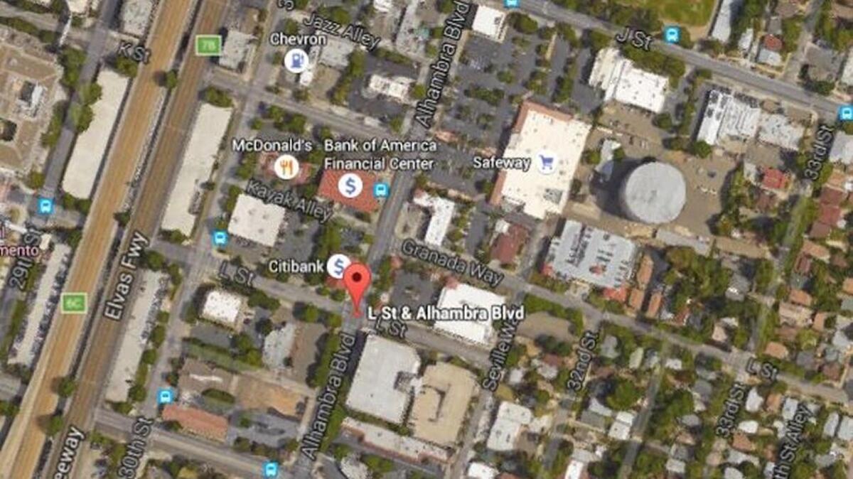 Google Earth map shows the approximate area a man was mailing a letter near Alhambra Boulevard and L Street when he was attacked.