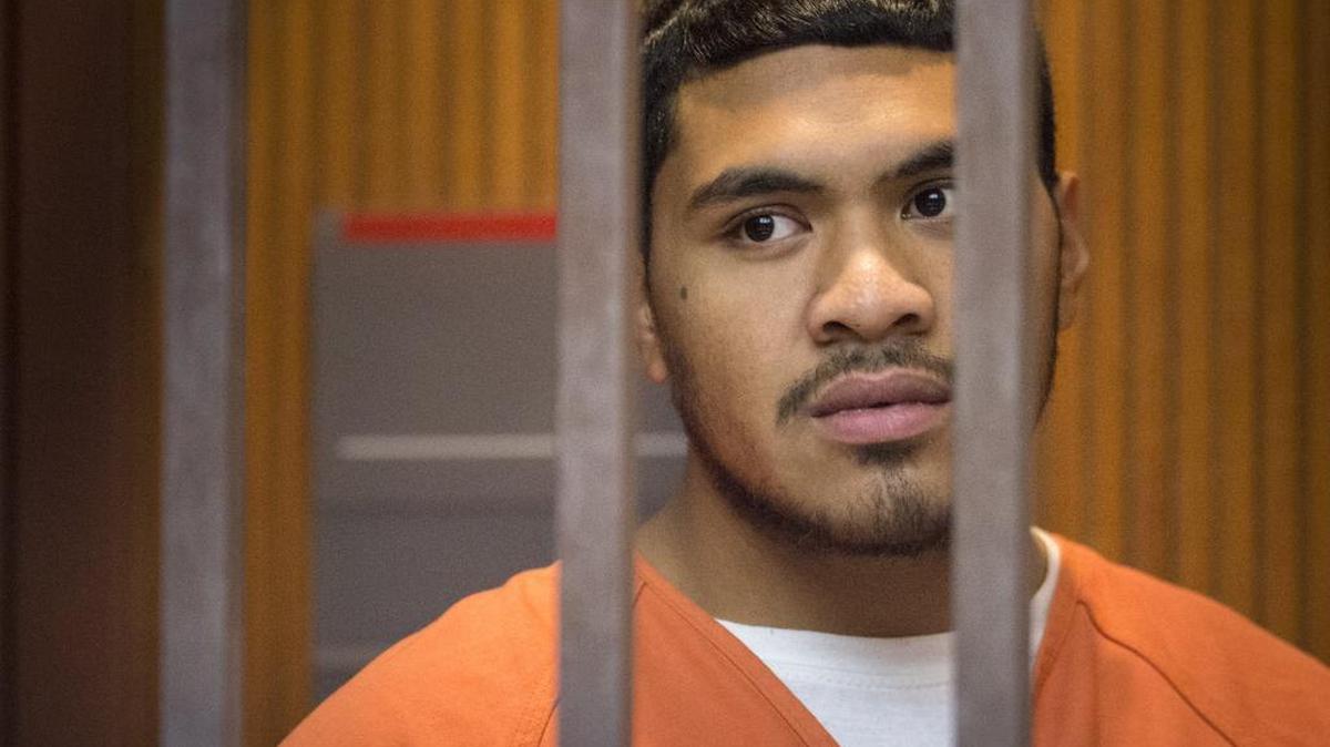 Tevita Kaihea, 19, who is suspected in the armed robbery of a Church's Chicken restaurant is arraigned on Tuesday, Oct. 27, 2015.