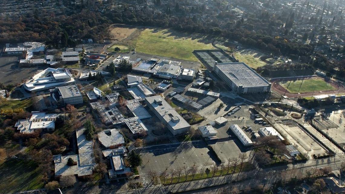 Aerial view of American River College campus on Thursday, December 26, 2013.