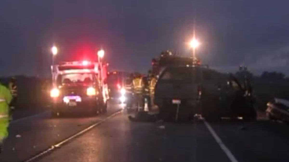 The scene of the five-person fatality on Highway 12 over the weekend.