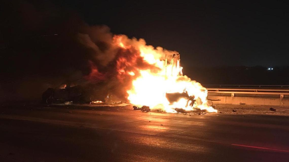 A crash on southbound Interstate 5 near J Street killed the driver of a truck after colliding with a big rig on Saturday, Aug. 10, 2017.