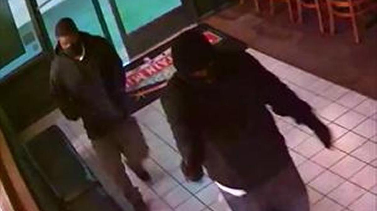 Sacramento police released surveillance photos of two men sought in the armed robberies of two pizza restaurants on Saturday, Feb. 3, 2018.