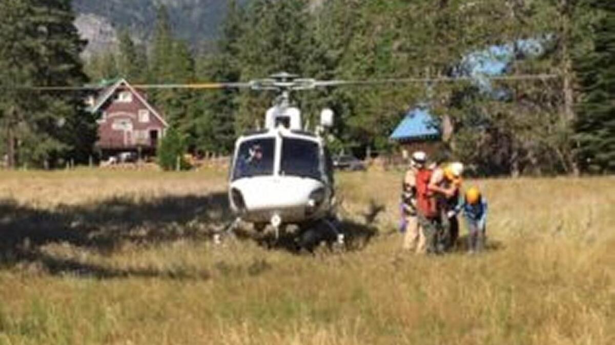 Two hikers from Sacramento who became stranded on a cliff in the Desolation Wilderness were rescued by El Dorado County sheriff’s search and rescue volunteers and a California Highway Patrol helicopter crew on Sunday, Aug. 13, 2017.