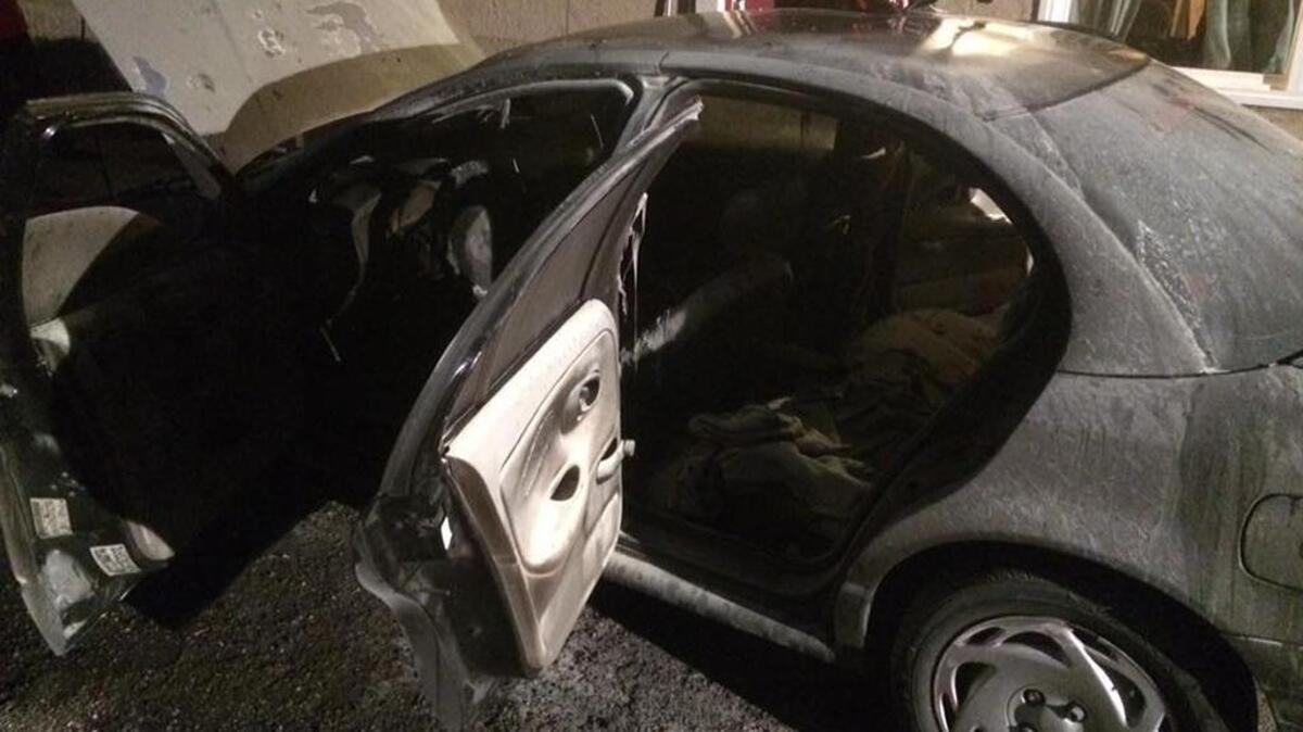 Charred car in Vacaville