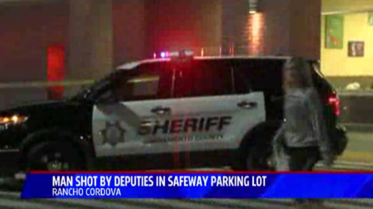 A sheriff’s vehicle at the scene of the shooting.
