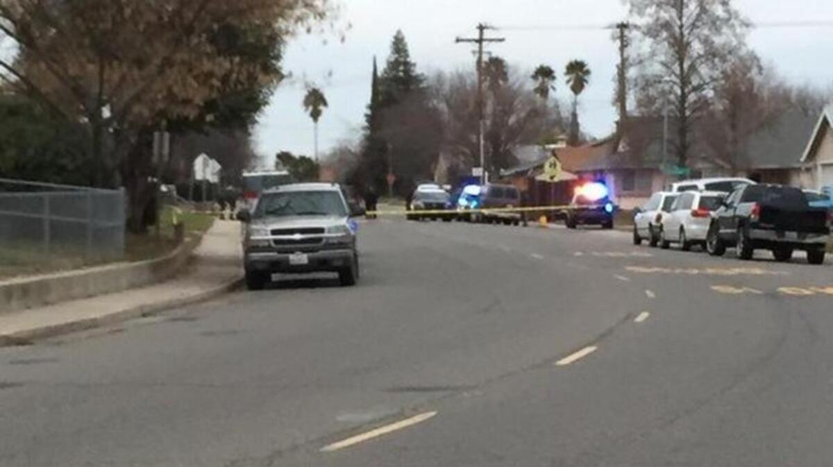 Police block the street Saturday near Citrus Heights home where a man was barricaded. Police later found him in a home in the 7100 block of Cloverleaf Way with a self-inflicted gunshot wound.