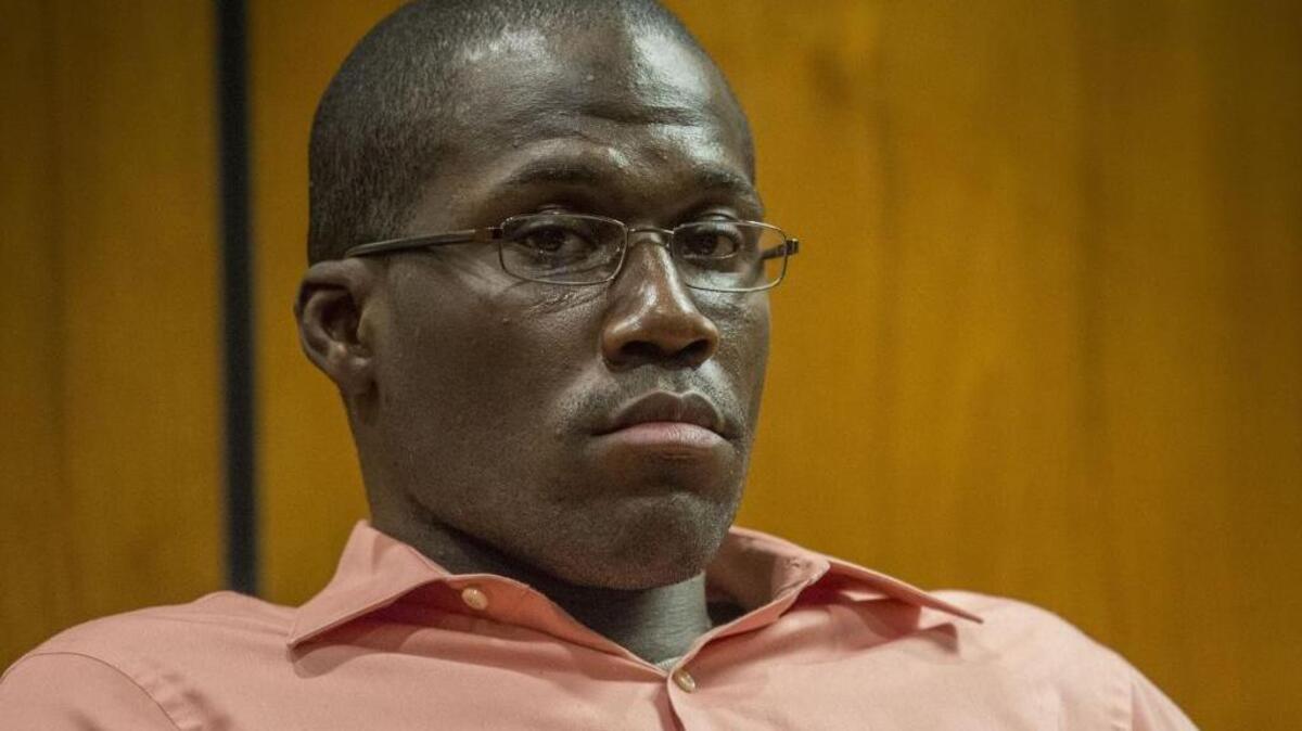 Benjamin Brownlee sits in the witness stand on Thursday, July 27, 2017. He is accused to killing and raping Sharen Brandow, a homeless woman, who was 69 years old.