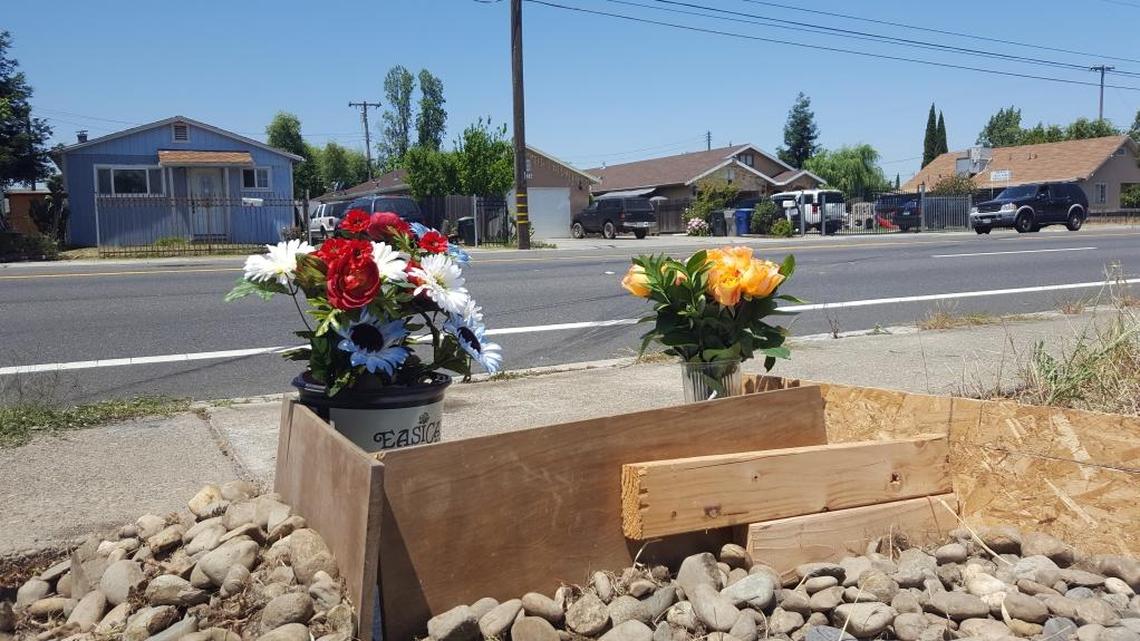 Family members and neighbors set a memorial for Perla Espinoza, 17, one of two teens killed Thursday, May 26, 2016 by a driver suspected of being under the influence of drugs or alcohol. Danial Lu, 17, also was killed in the incident on Power Inn Road in Sacramento.