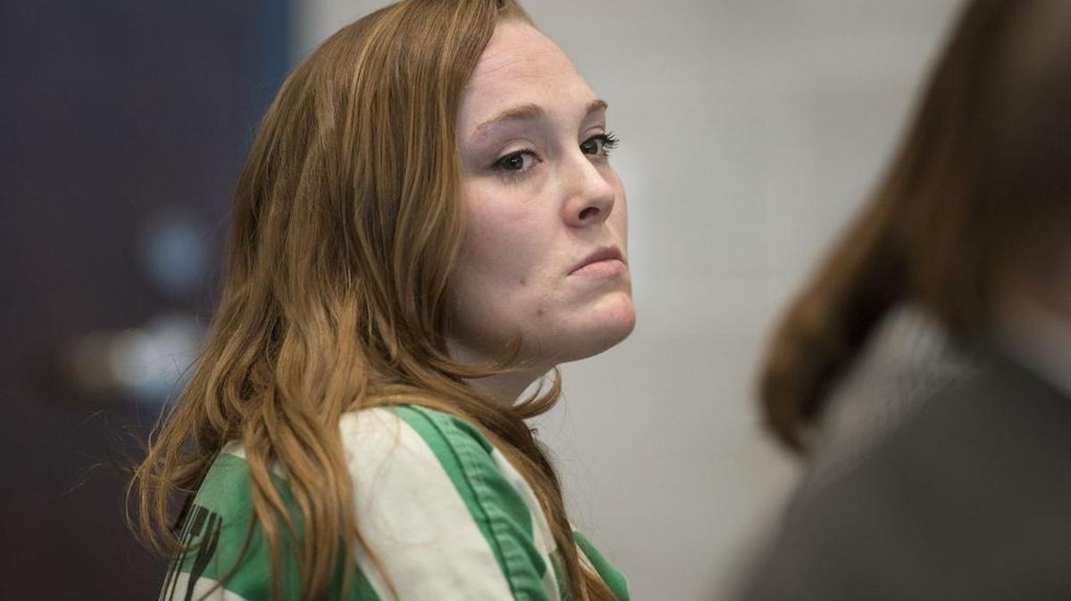 Samantha Green appears in Yolo Superior Court during a preliminary hearing in the death of her infant son on Monday, November 2, 2015, in Woodland, Calif. Justice Rees’ body was found in remote Rough Cut Slough near Knights Landing on Feb. 25, 20 days after his birth.