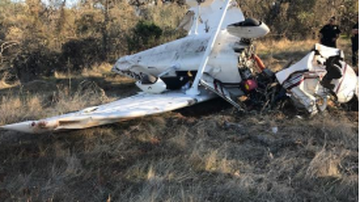 Two men were injured when a 1981 single-engine Cessna crashed near a private airstrip in rural Calaveras County on Thursday, Dec. 14, 2017.