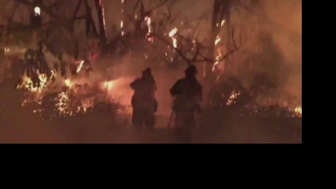 
The fire burned away from the fairgrounds.
