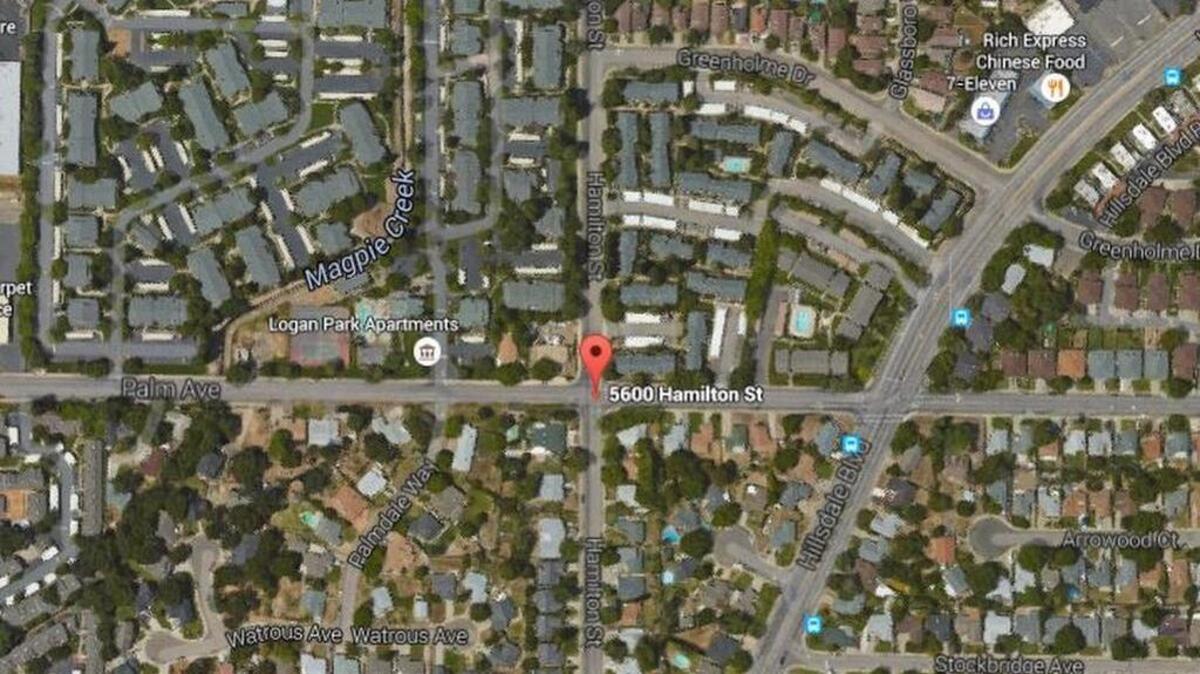
This Google Earth image shows the approximate location where three men entered an apartment by force. 
