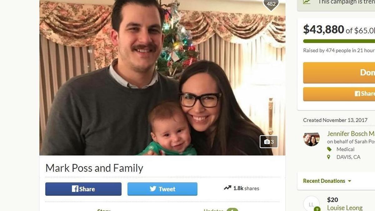 A campaign to support Mark Poss, a good Samaritan who had both legs severed while helping a stranded motorist, has raised more than $40,000 in the first day. Poss was struck by a suspected drunken driver, CHP officials say.