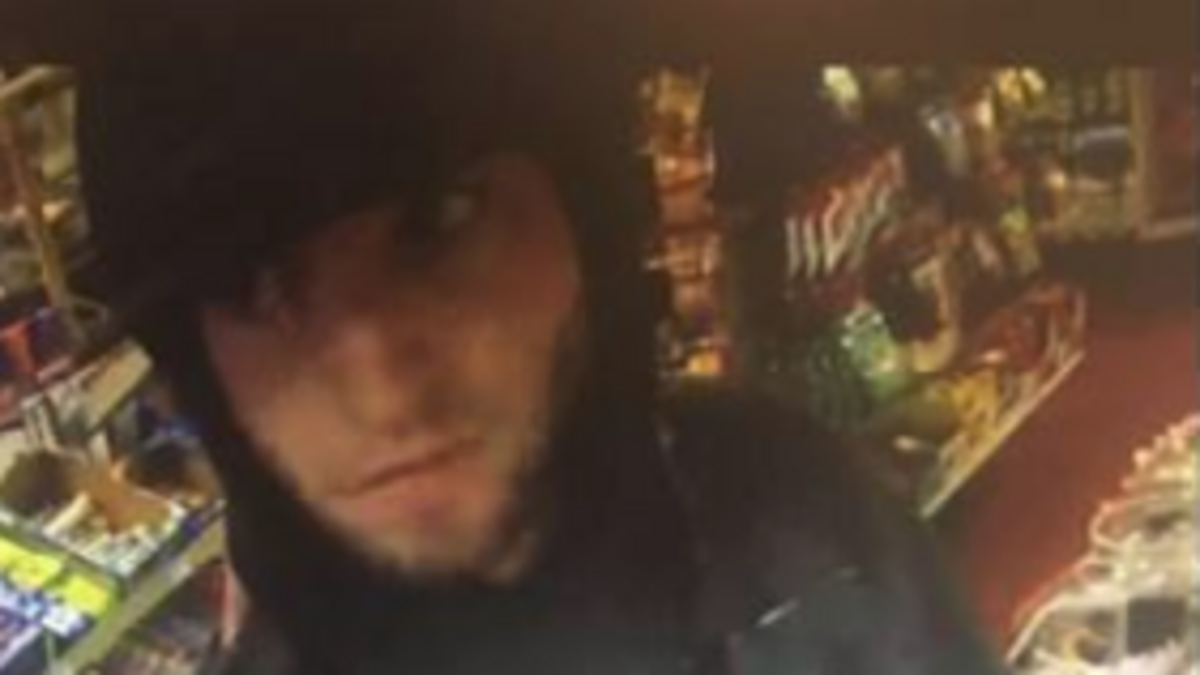 A surveillance photo shows a man sought in the armed robbery of Tony’s Liquor and Deli on Sunrise Boulevard in Citrus Heights on Sunday.