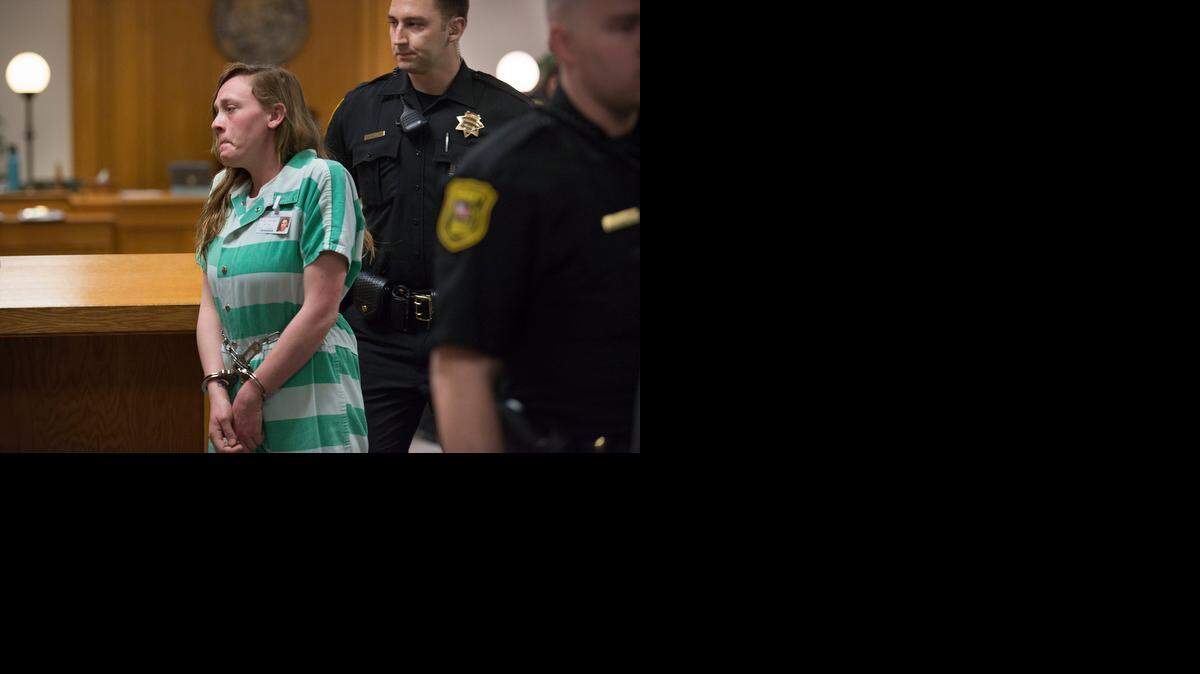 Samantha Green leaves Yolo Superior Court in Woodland after pleading not guilty to a murder charge Friday.