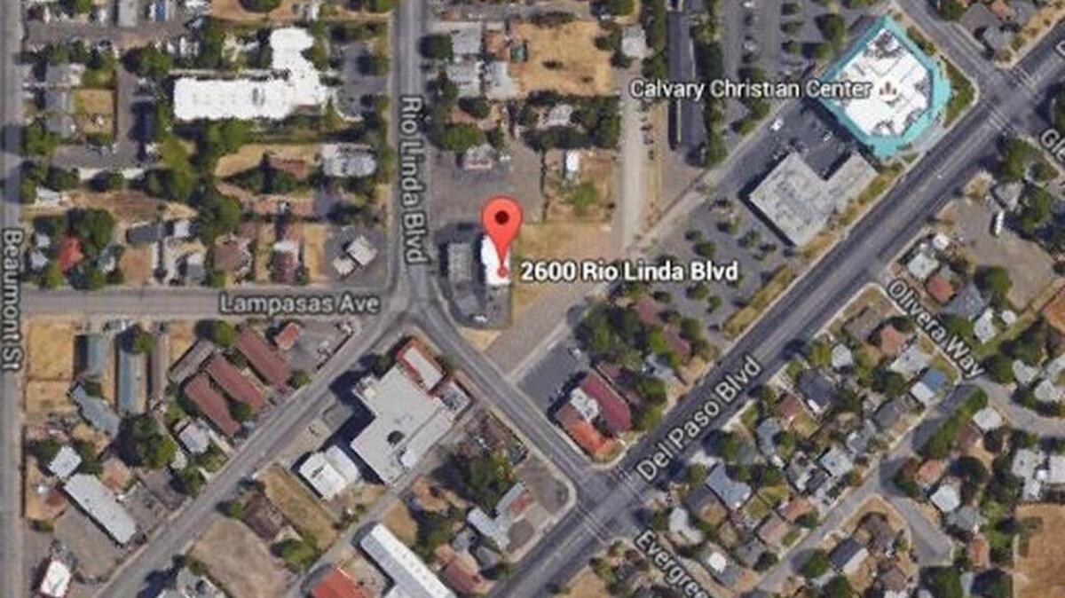 Google Earth image shows the location of the 2600 block of Rio Linda Boulevard, where officers were called to the scene of a stabbing about 9 p.m.