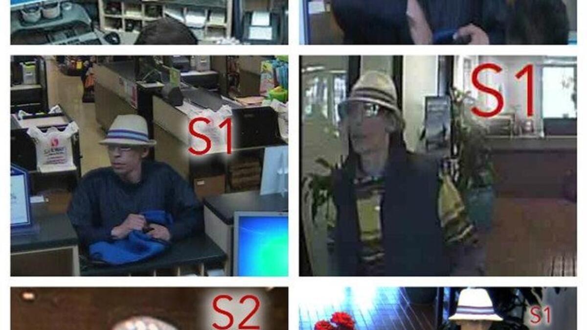 The Sacramento County Sheriff’s Department seeks two suspects in connection with four area bank robberies.