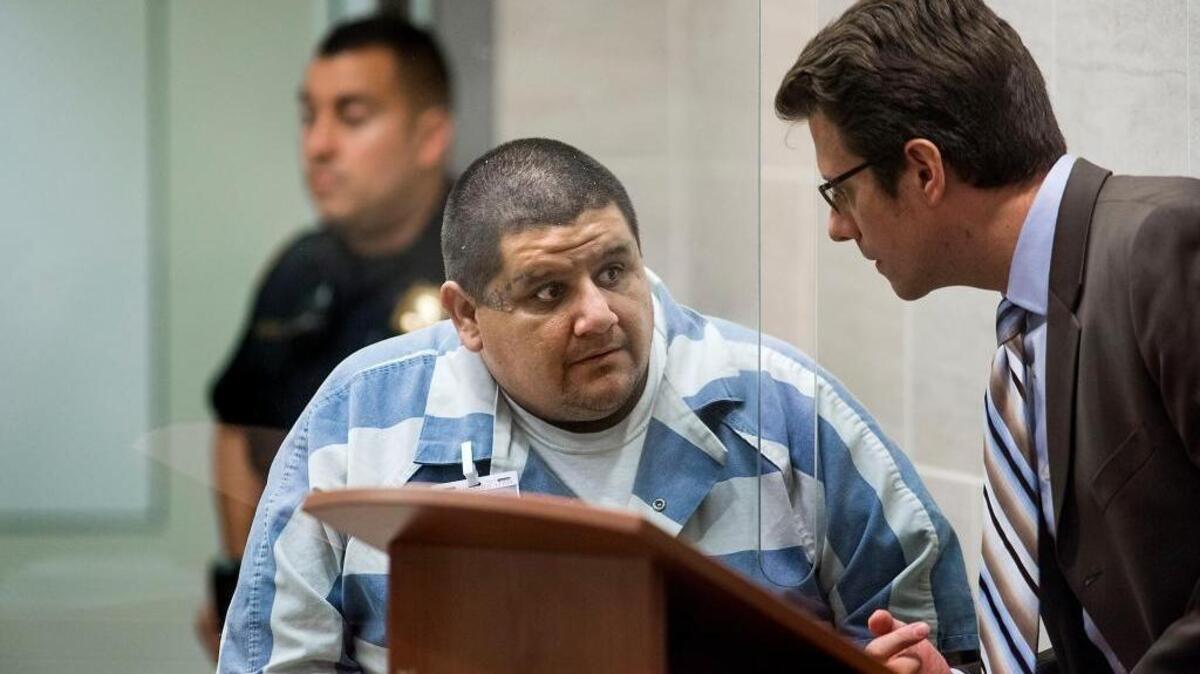Rudy Sonny Martinez, center, is arraigned in Yolo County Superior court in Woodland on Thursday, October 29, 2015. Martinez is suspected in the shooting of a West Sacramento teen.