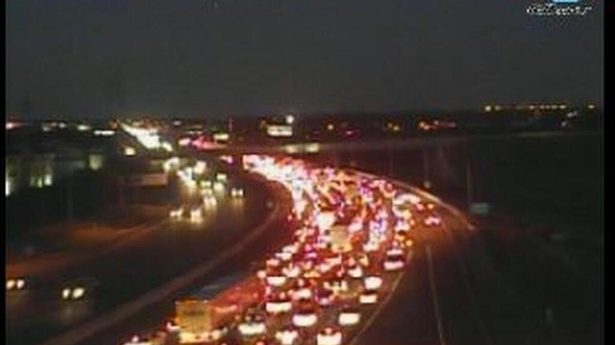The backup at Taylor Road in Roseville on Thursday.