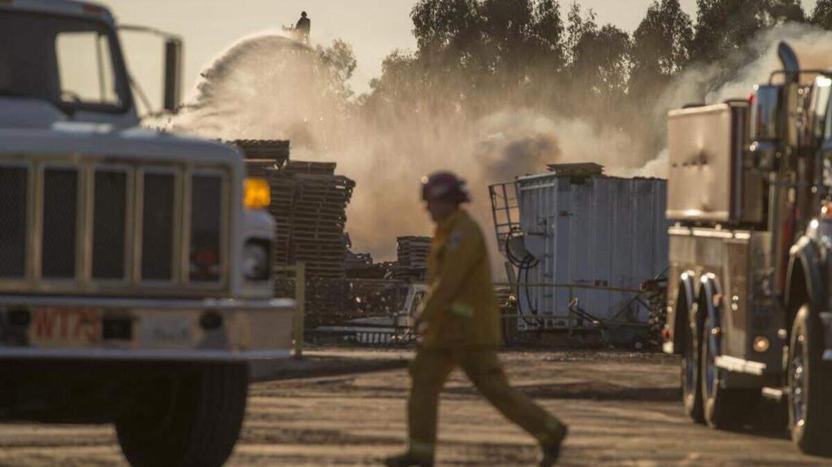 Firefighters are on the scene of a fire near Lincoln.