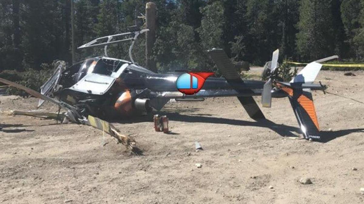 A helicopter crashed after hitting a tree while trying to land in the Kingvale area on Tuesday, July 11, 2017.