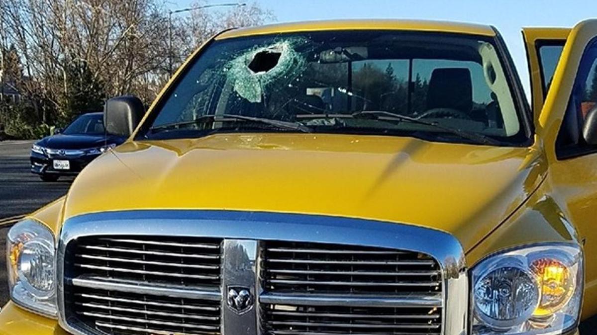 A truck was struck by a football-size boulder earlier this year on Interstate 5. The CHP has arrested Pedro Ruiz Espinoza, 47, a parolee who has two prior arrests for similar rock-throwing assaults in Sacramento, CHP spokesman Adrian Quintero said.