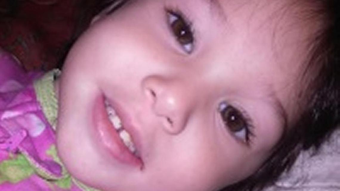 A photo of Delylah Tara, 3, released Tuesday, Dec. 15, 2015, in connection with the arrests of Tami Joy Huntsman and Gonzalo Curiel. The two face up to life in prison on torture and child abuse charges, and are suspects in a homicide investigation opened by detectives in Redding. Delylah and her 6-year-old brother, Shaun, have been reported missing and were known to be in the custody of Huntsman and Curiel.