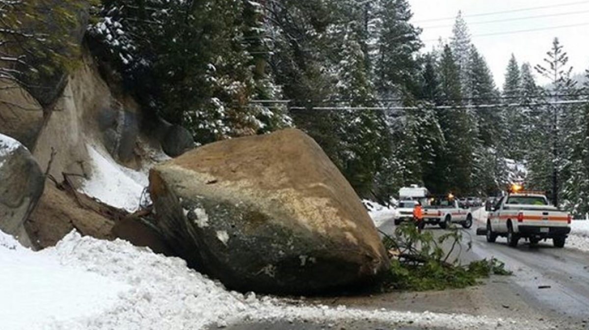 Traffic backs up on Highway 50.