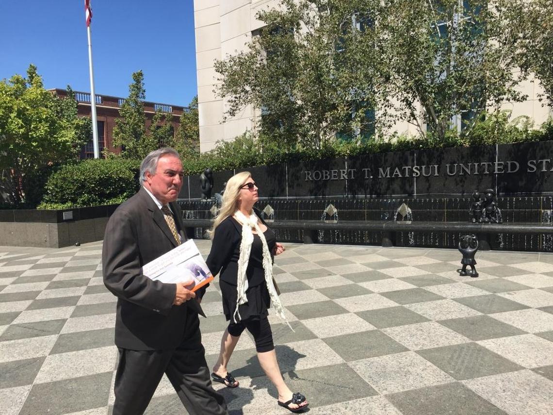 Carissa Carpenter arrives at the Sacramento federal courthouse on Aug. 30, 2017