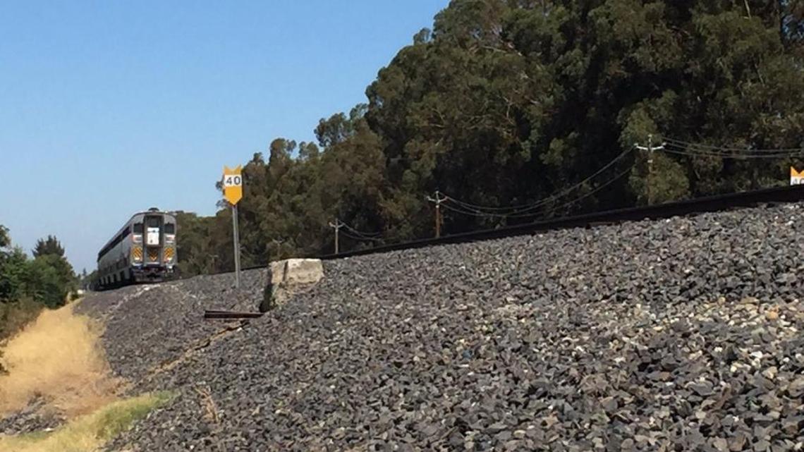 Amtrak train at scene of fatal crash
