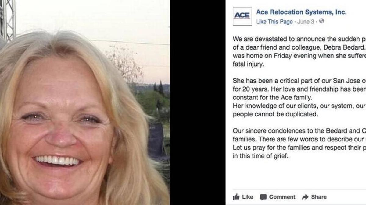 Co-workers of Debra Bedard of San Jose, Calif., expressed condolences after she died in a freak golf cart accident in an olive orchard Friday night.