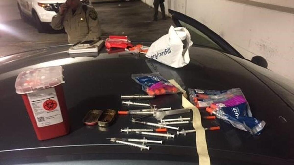 Four people were arrested on suspicion of child endangerment after a small child was found in a vehicle along with several hypodermic needles and pill bottles in the parking structure at Red Hawk Casino in Placerville.