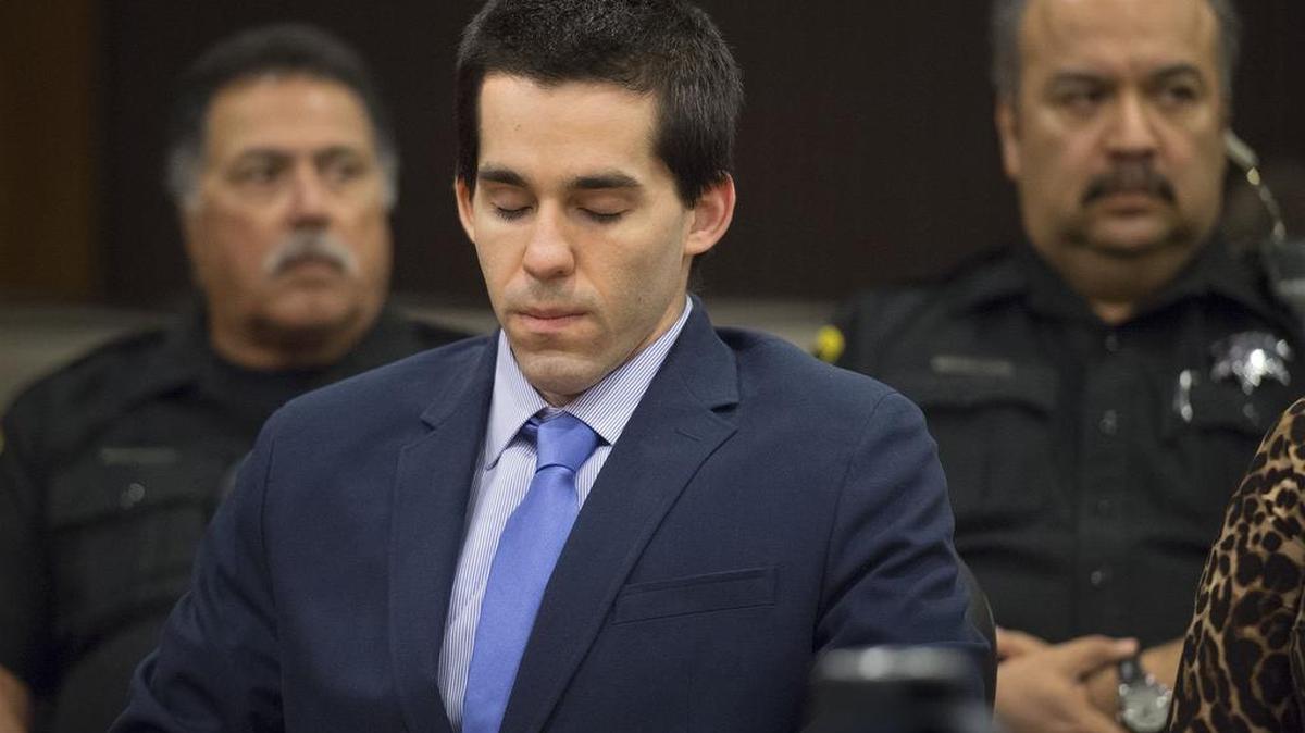 Ryan Douglas Roberts closes his eyes after hearing his guilty verdict in the murder of Jessica Funk-Haslam, 13.
