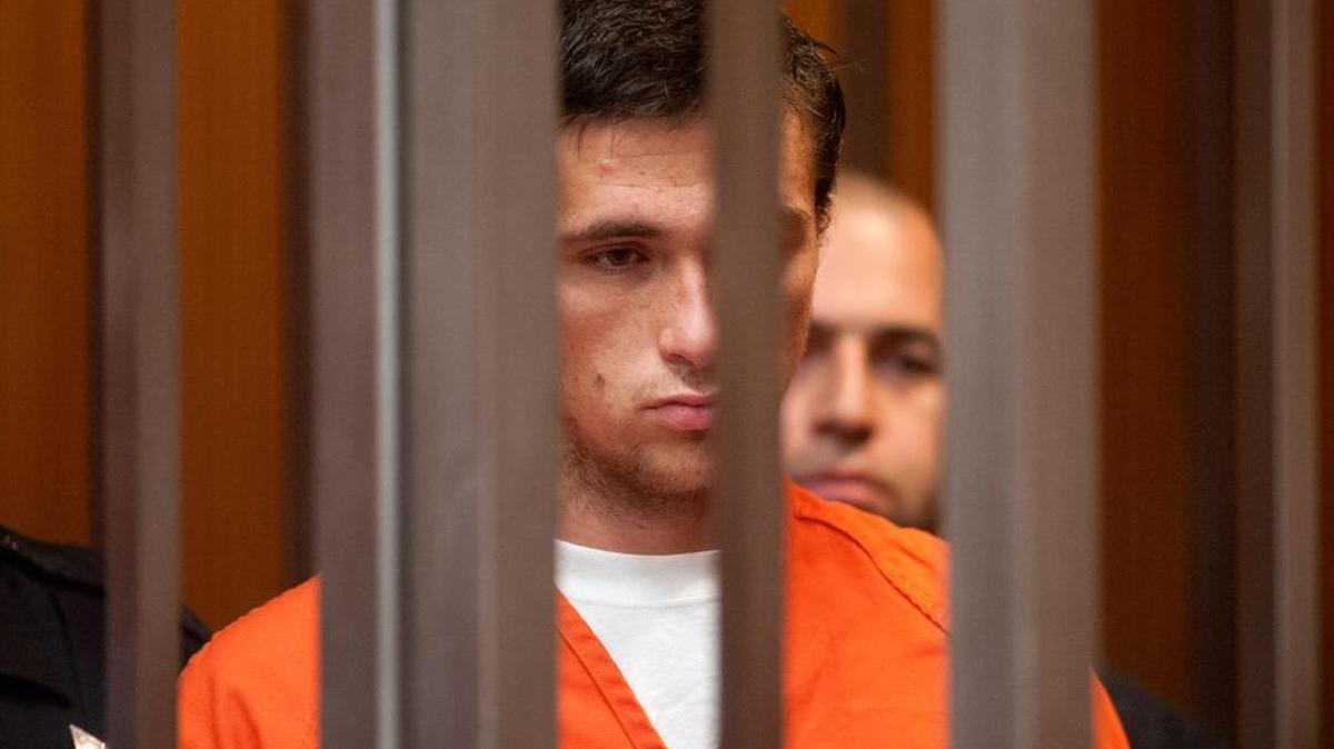 
Grigoriy Bukhantsov, 19, appeared before Sacramento Superior Court Judge John P. Winn in a cage crowded with four Sacramento County sheriff's deputies on Friday, October 26, 2012. 
