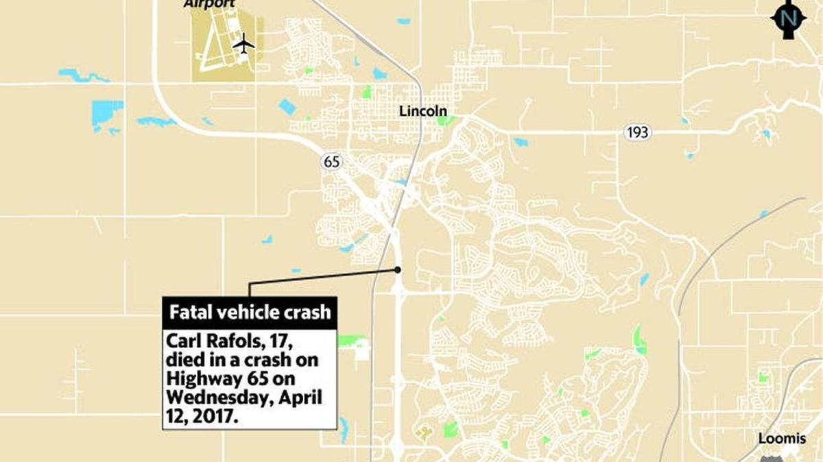 Location of a fatal crash Wednesday near Lincoln.