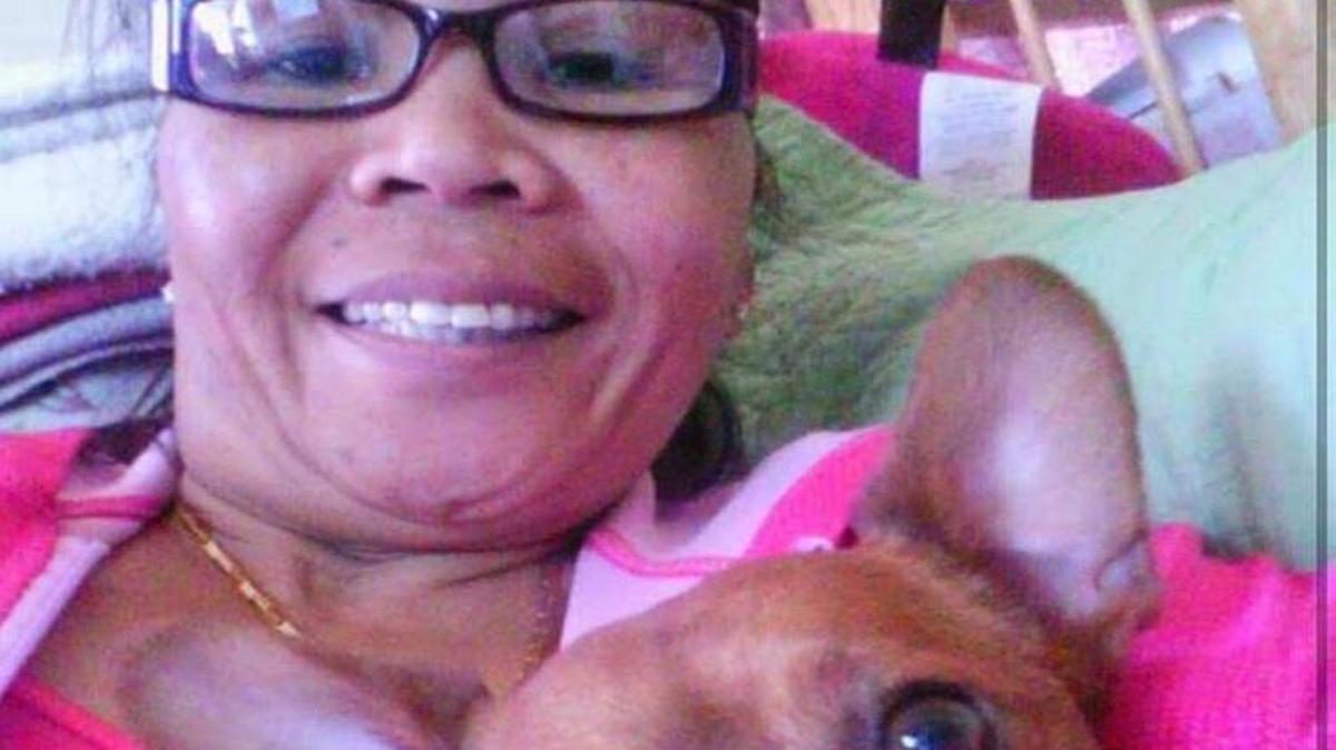 Elvira Babb, with her dog, Rocky. Babb, 57, was reported missing July 1 by her son, John Babb, after he discovered Rocky dead and his mother missing from their Vallejo home.