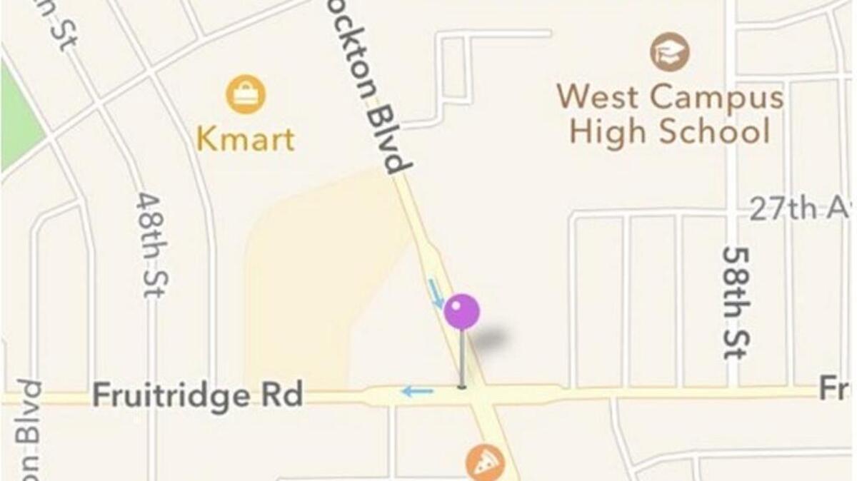 A Sacramento Police Department map of the approximate location of a shooting Saturday in the 5000 block of Fruitridge Avenue.