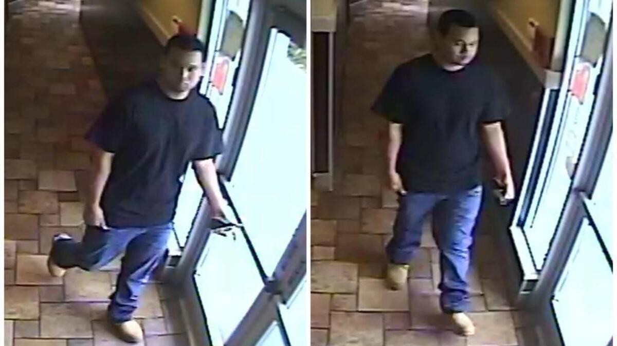 A surveillance photo shows a man sought in a Nov. 22 robbery near Watt Avenue and Manlove Road.
