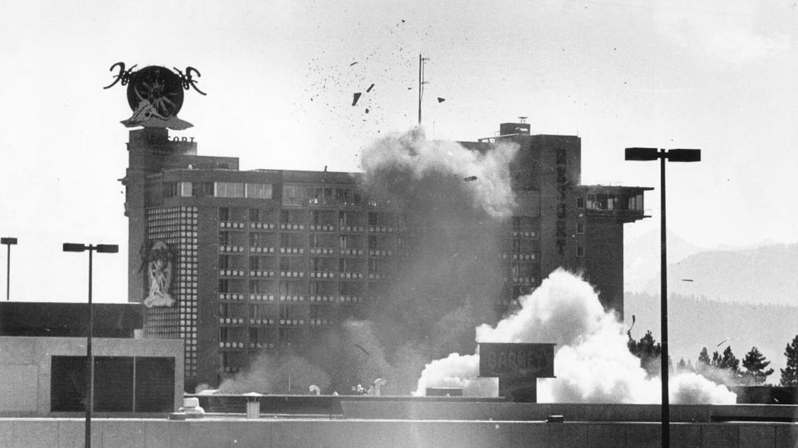 August 1980: A bomb explodes during an attempt to disarm it and blows a two-to-three-story hole in the side of Harvey's Resort Hotel at Lake Tahoe.