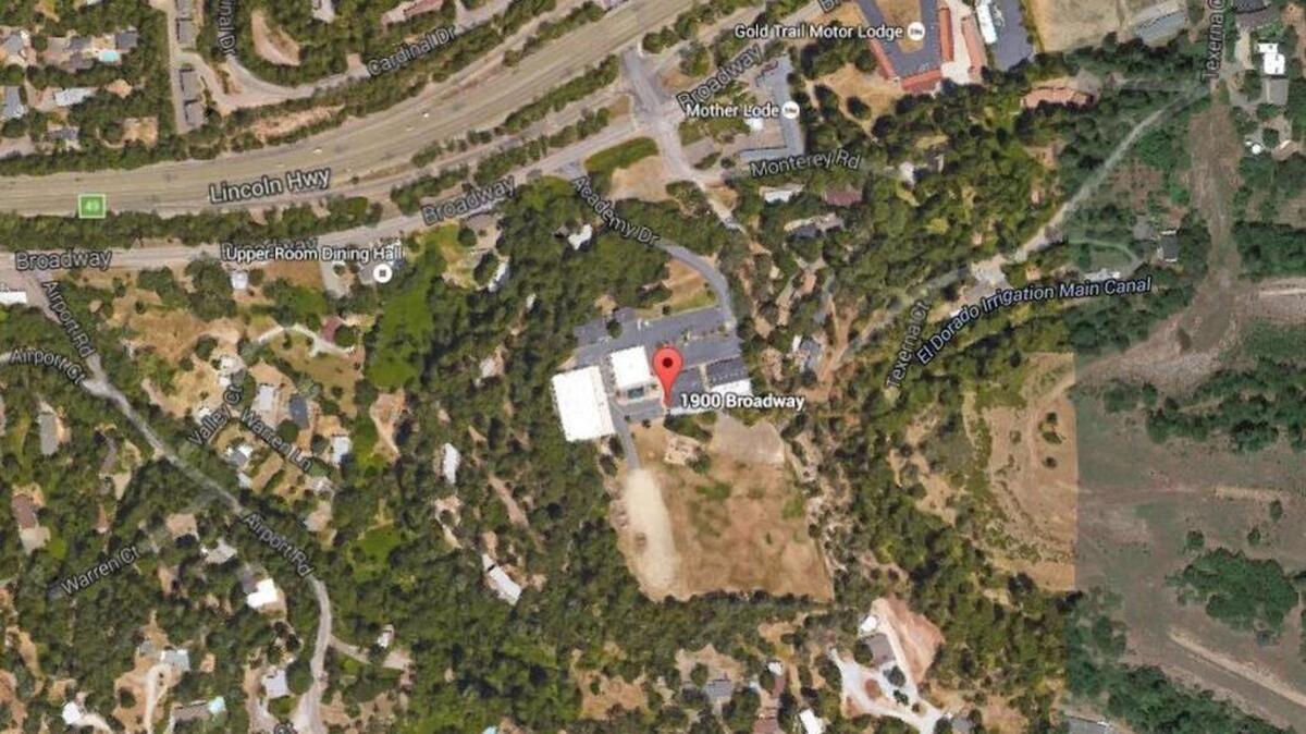 Placerville police said that at 9:35 a.m. a call to the department’s dispatchers reported that the cougar was spotted on the campus of the El Dorado Adventist School, 1900 Broadway, shown in the Google Earth image.