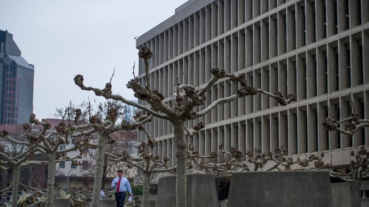 The Gordon D. Schaber Sacramento County Courthouse on 9th Street in downtown Sacramento, photographed in 2016, handles civil and criminal cases.