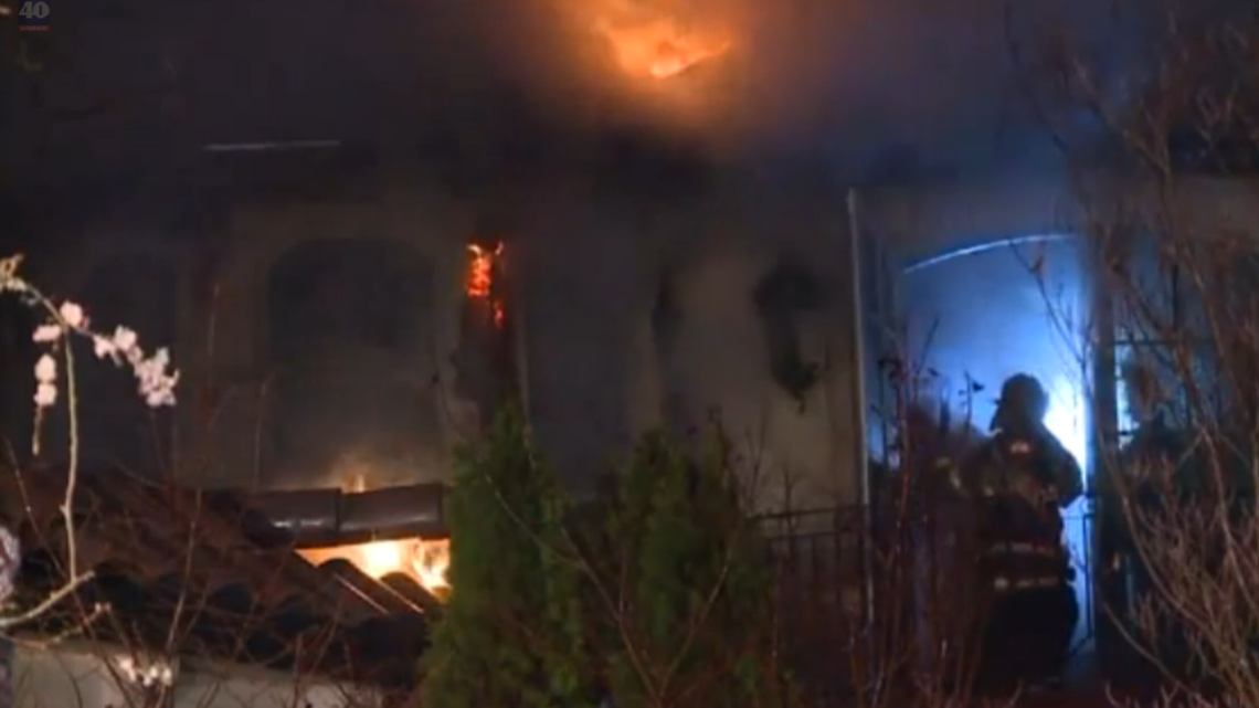 South Placer firefighters, along with several neighboring fire departments, battled a powerful blaze Sunday night at a large home in Granite Bay, according to the Placer County Sheriff’s Department.