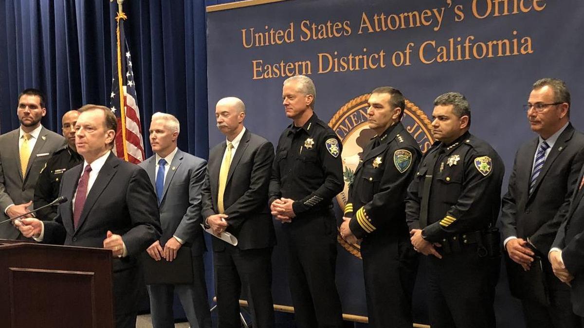 U.S. Attorney McGregor Scott announced the indictment Wednesday of 19 defendants – including suspected gang members and two current state prison inmates – on charges that they were part of a massive conspiracy to distribute methamphetamine, cocaine and heroin by using social media.