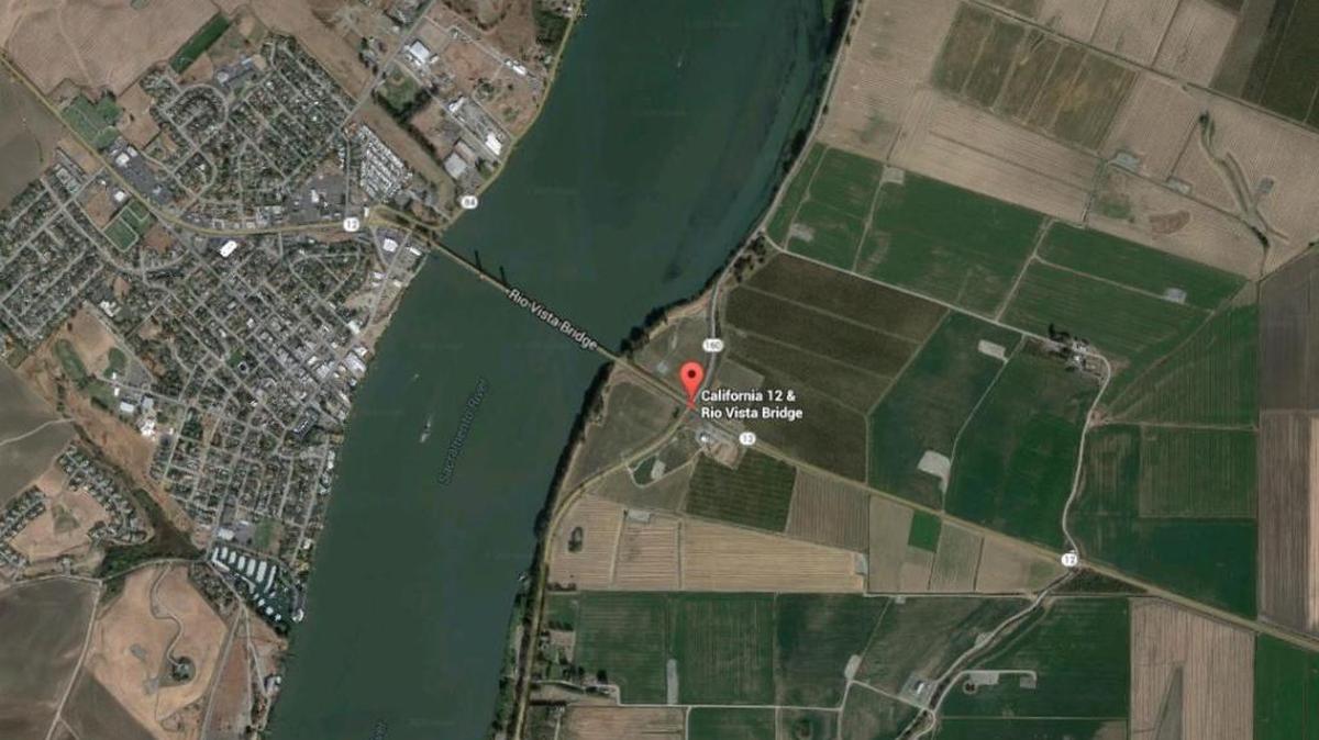 This Google Earth image shows the location of where Highway 12 intersects with Highway 160 near Rio Vista. The crash happened two miles from this point on Highway 12.