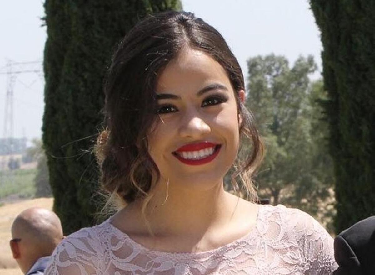 Karen Garcia as a bridesmaid for Linda Quintero’s wedding in May 2017.